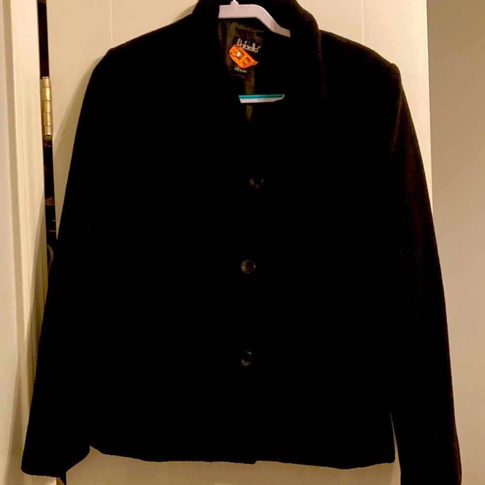 Ladies black lined jacket.